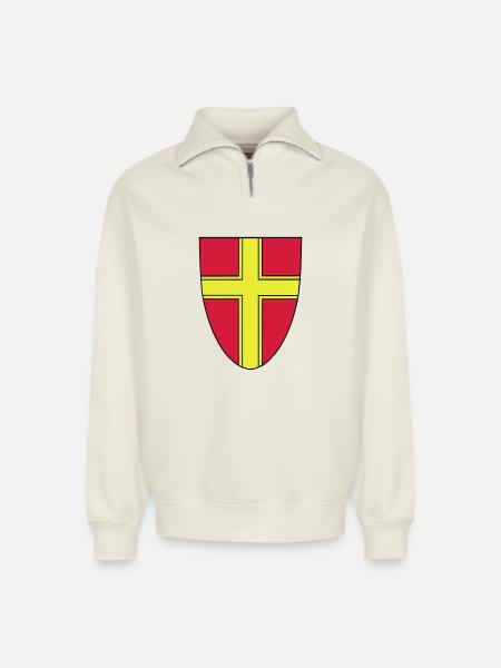 Vienna Vekto - Relaxed Unisex Organic Half Zip Sweatshirt – von SPREAD - Naturweiß