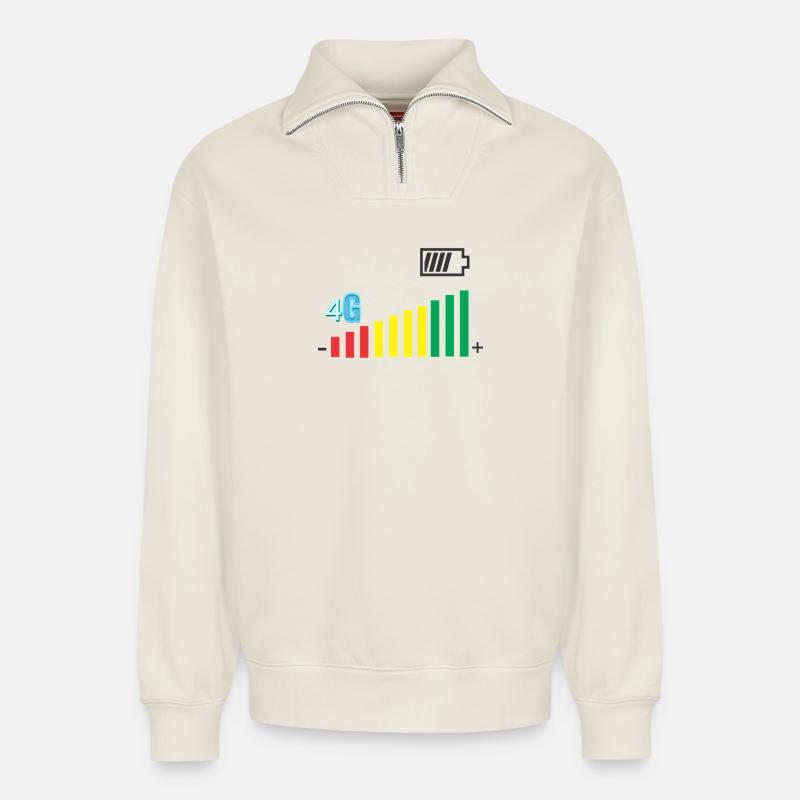 Coverage level - Relaxed Unisex Organic Half Zip Sweatshirt – by SPREAD - off white