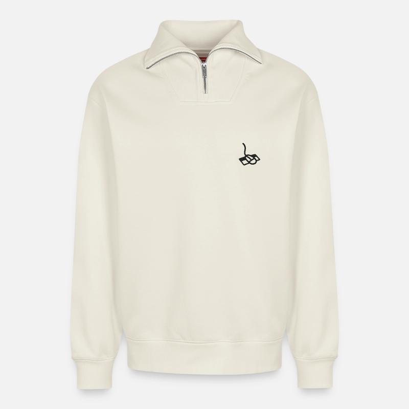 Mousepad - Relaxed Unisex Organic Half Zip Sweatshirt – von SPREAD - Naturweiß
