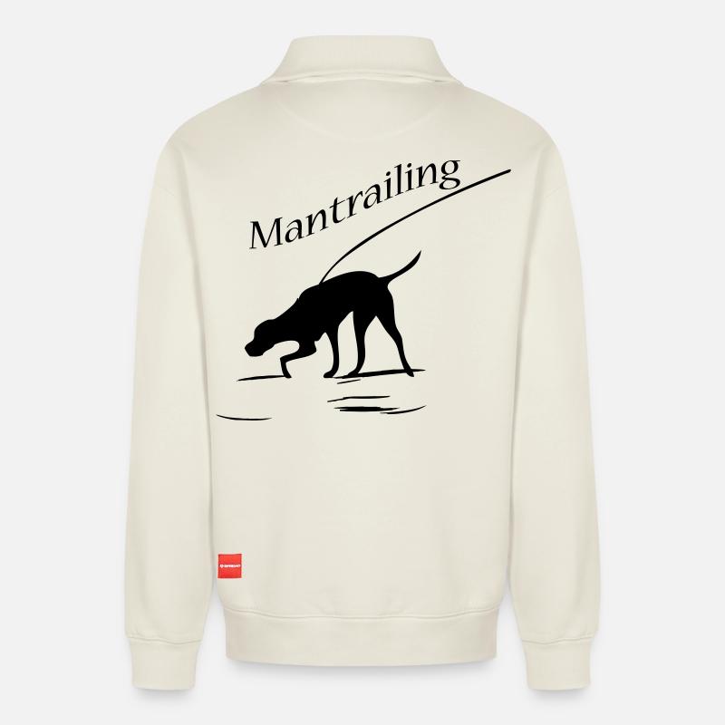 Mantrailing - Relaxed Unisex Organic Half Zip Sweatshirt – von SPREAD - Naturweiß