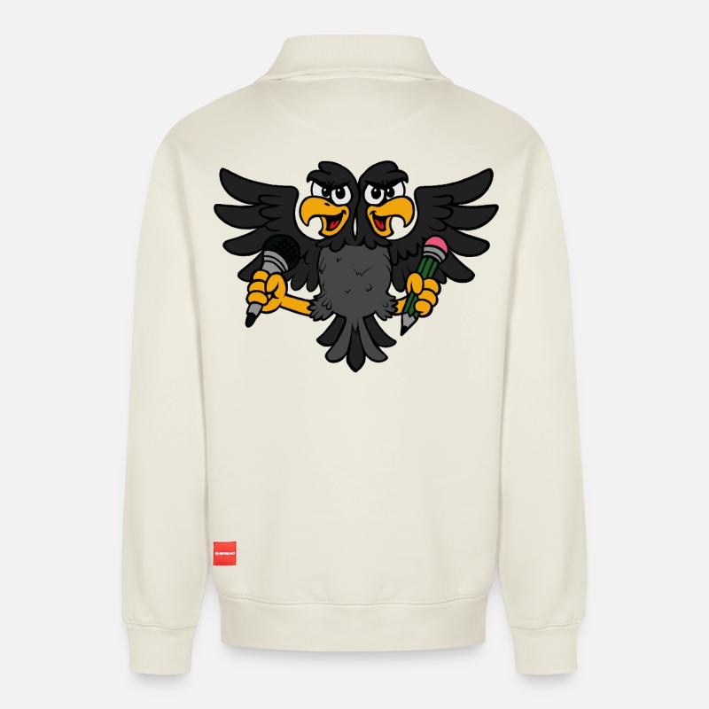 Creative Eagle - Relaxed Unisex Organic Half Zip Sweatshirt – by SPREAD - off white