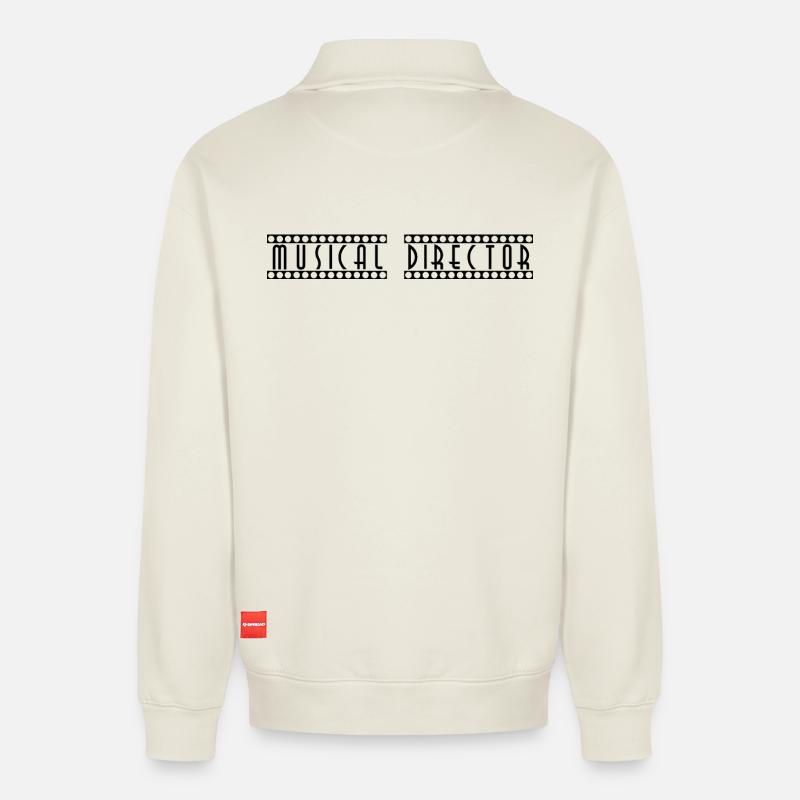 Musical_Director - Relaxed Unisex Organic Half Zip Sweatshirt – von SPREAD - Naturweiß