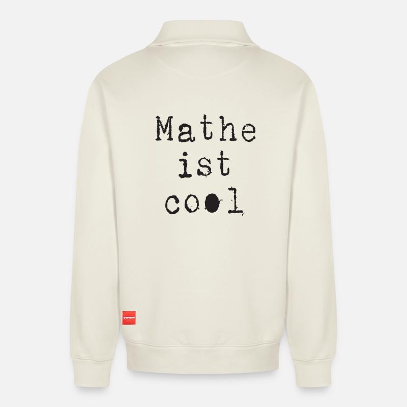 Math - Math is cool - Relaxed Unisex Organic Half Zip Sweatshirt – by SPREAD - off white