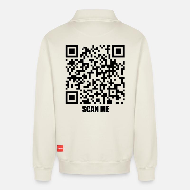 Quote Message – Let’s Fly Together - Relaxed Unisex Organic Half Zip Sweatshirt – von SPREAD - Naturweiß