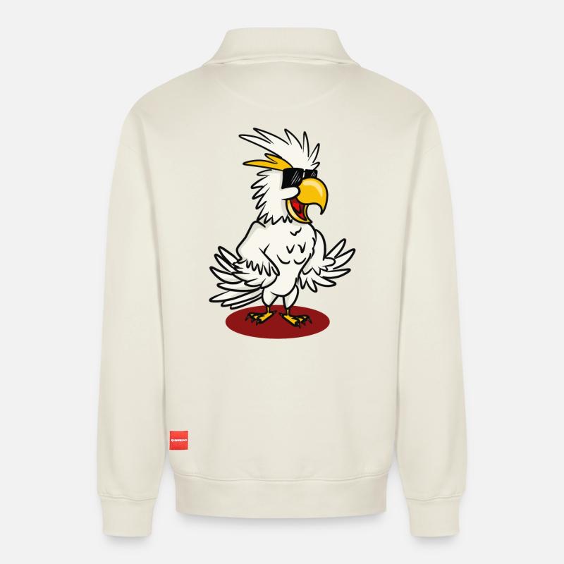 Kakaroo - Relaxed Unisex Organic Half Zip Sweatshirt – von SPREAD - Naturweiß