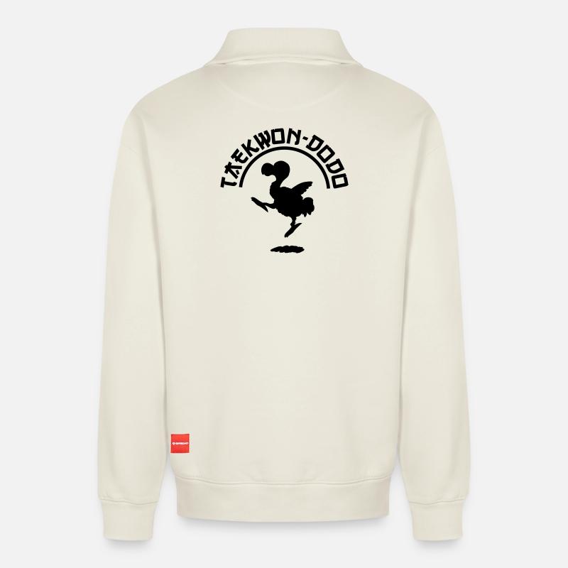 Taekwon-Dodo - Relaxed Unisex Organic Half Zip Sweatshirt – von SPREAD - Naturweiß