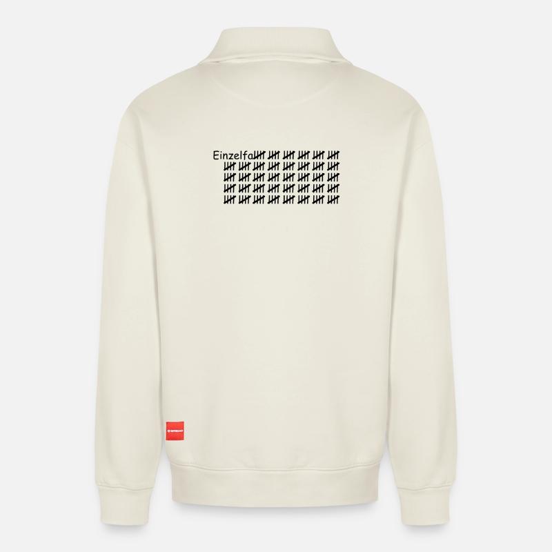Single case black - Relaxed Unisex Organic Half Zip Sweatshirt – by SPREAD - off white