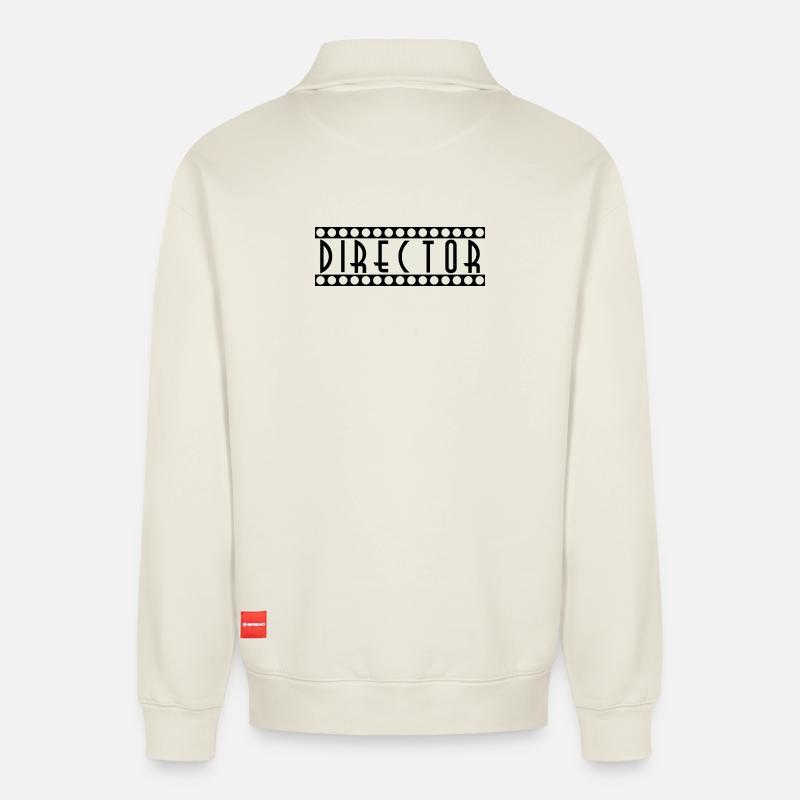 Regisseur - Relaxed Unisex Organic Half Zip Sweatshirt – von SPREAD - Naturweiß