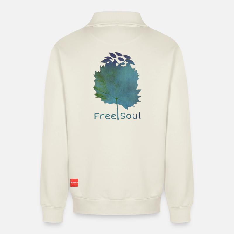 Sei Natur - Relaxed Unisex Organic Half Zip Sweatshirt – von SPREAD - Naturweiß
