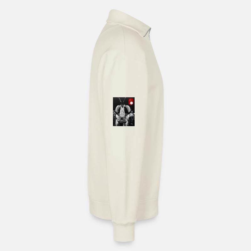 Bug off (Bug désactivé) - Sweat unisexe décontracté en coton biologique à demi-zip – de SPREAD - blanc cassé