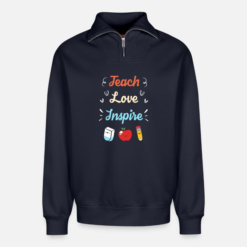 Sonderschule Lehrer Förderschule Pädagoge - Relaxed Unisex Organic Half Zip Sweatshirt – von SPREAD - Navy