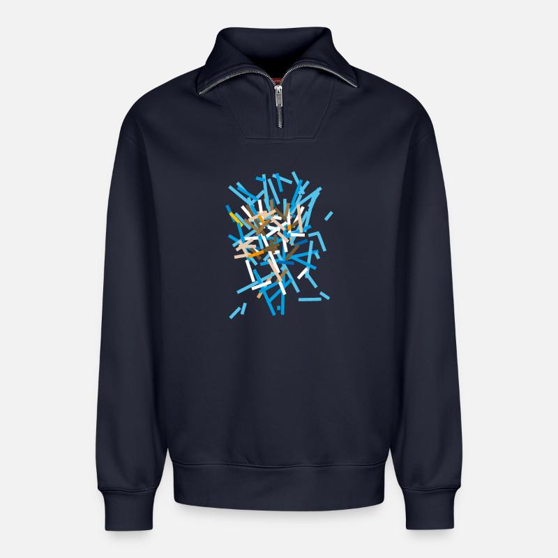 Modern - Relaxed Unisex Organic Half Zip Sweatshirt – von SPREAD - Navy