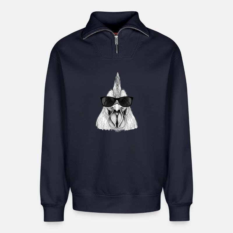 Hahn - Relaxed Unisex Organic Half Zip Sweatshirt – von SPREAD - Navy