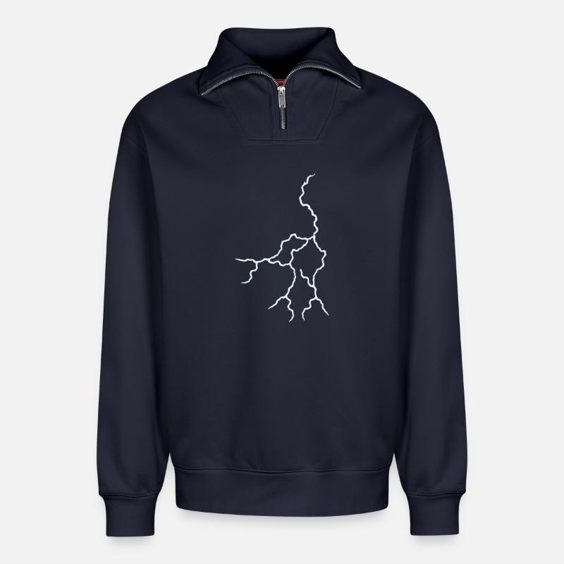 Blitz - Relaxed Unisex Organic Half Zip Sweatshirt – von SPREAD - Navy