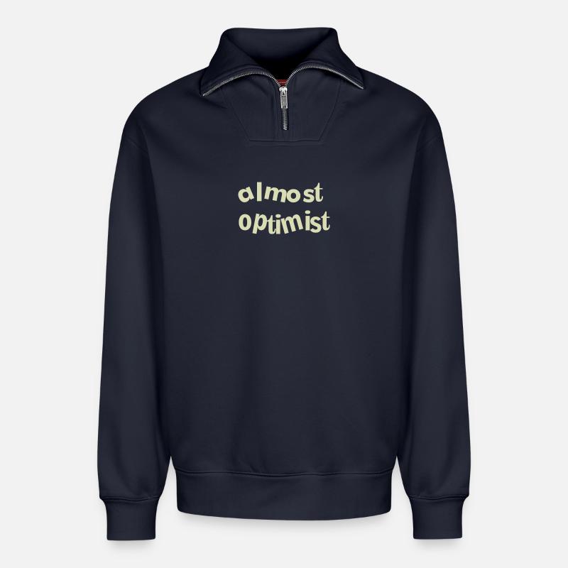 optimist - Relaxed Unisex Organic Half Zip Sweatshirt – von SPREAD - Navy