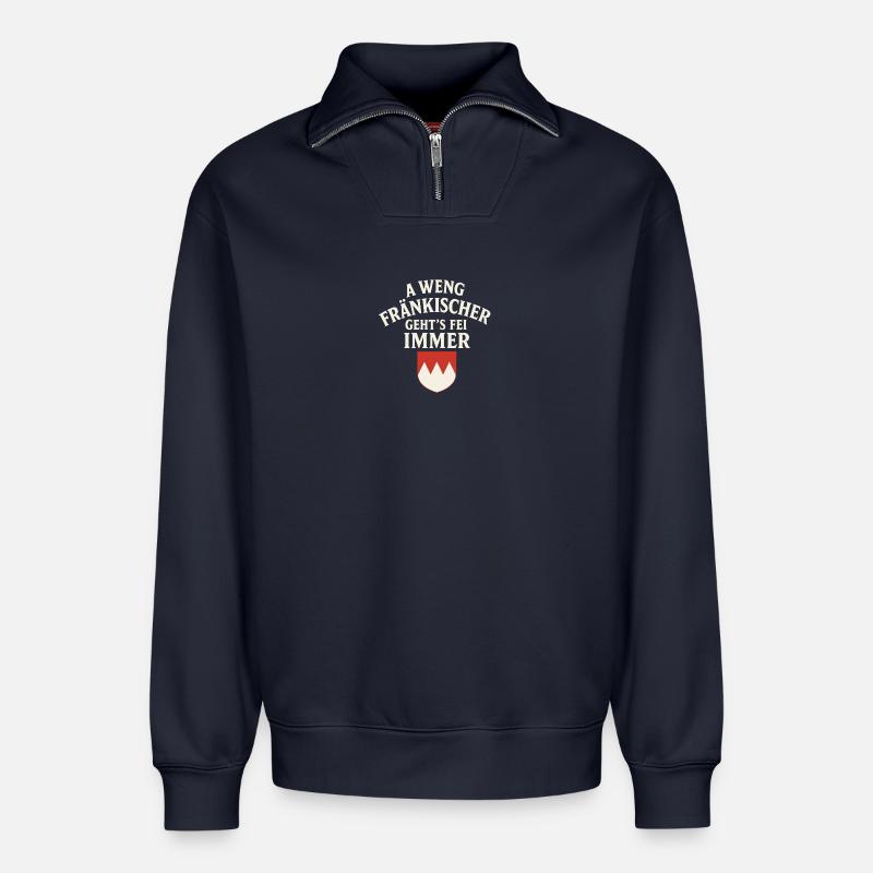 Weng Franconian Pride - Relaxed Unisex Organic Half Zip Sweatshirt – by SPREAD - navy