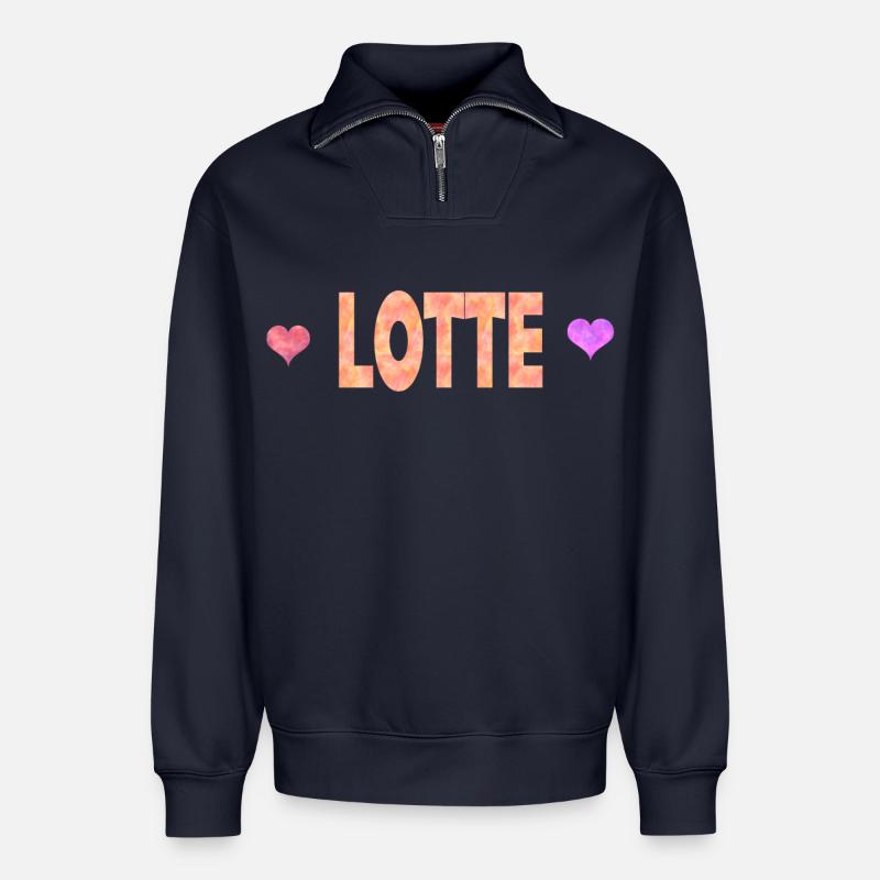 Lotte - Relaxed Unisex Organic Half Zip Sweatshirt – von SPREAD - Navy