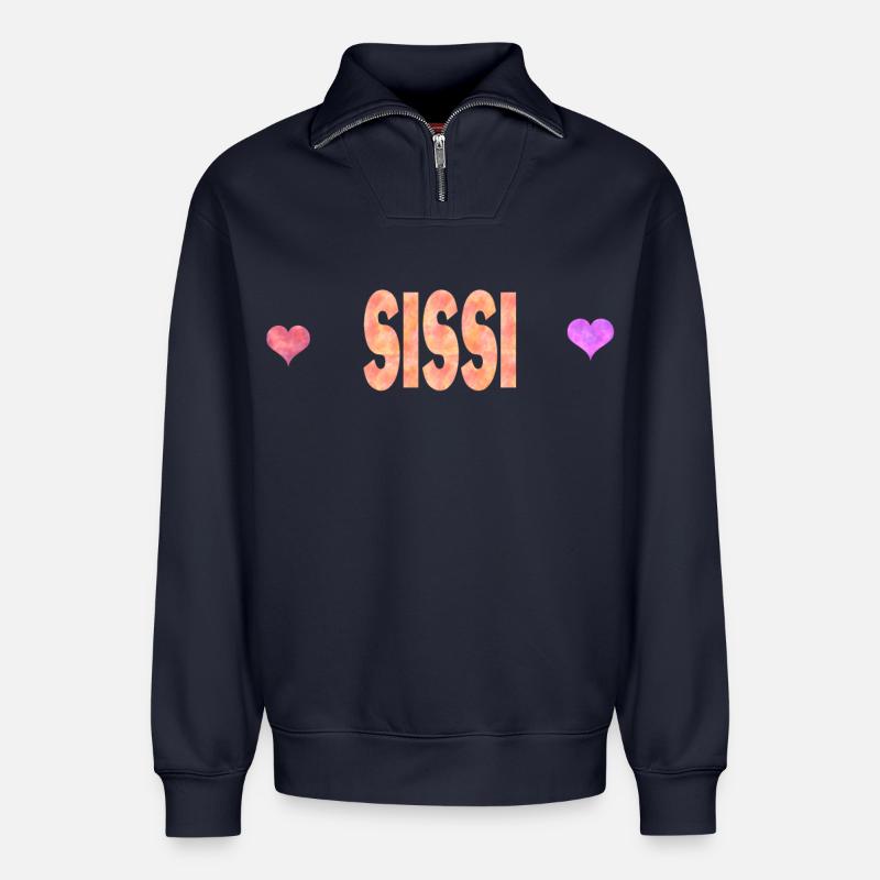 Sissi - Relaxed Unisex Organic Half Zip Sweatshirt – von SPREAD - Navy
