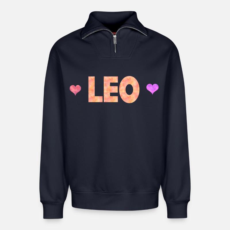 Leo - Relaxed Unisex Organic Half Zip Sweatshirt – von SPREAD - Navy