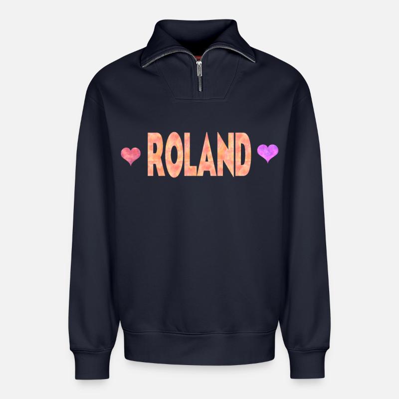 Roland - Relaxed Unisex Organic Half Zip Sweatshirt – von SPREAD - Navy