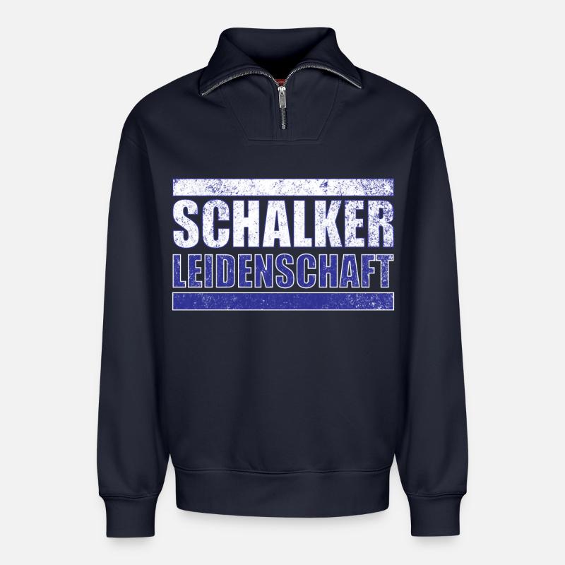 Schalker Leidenschaft - Relaxed Unisex Organic Half Zip Sweatshirt – von SPREAD - Navy