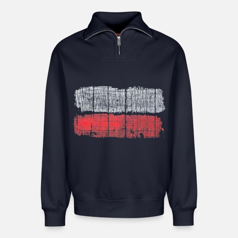 Fernwanderwege - Relaxed Unisex Organic Half Zip Sweatshirt – von SPREAD - Navy