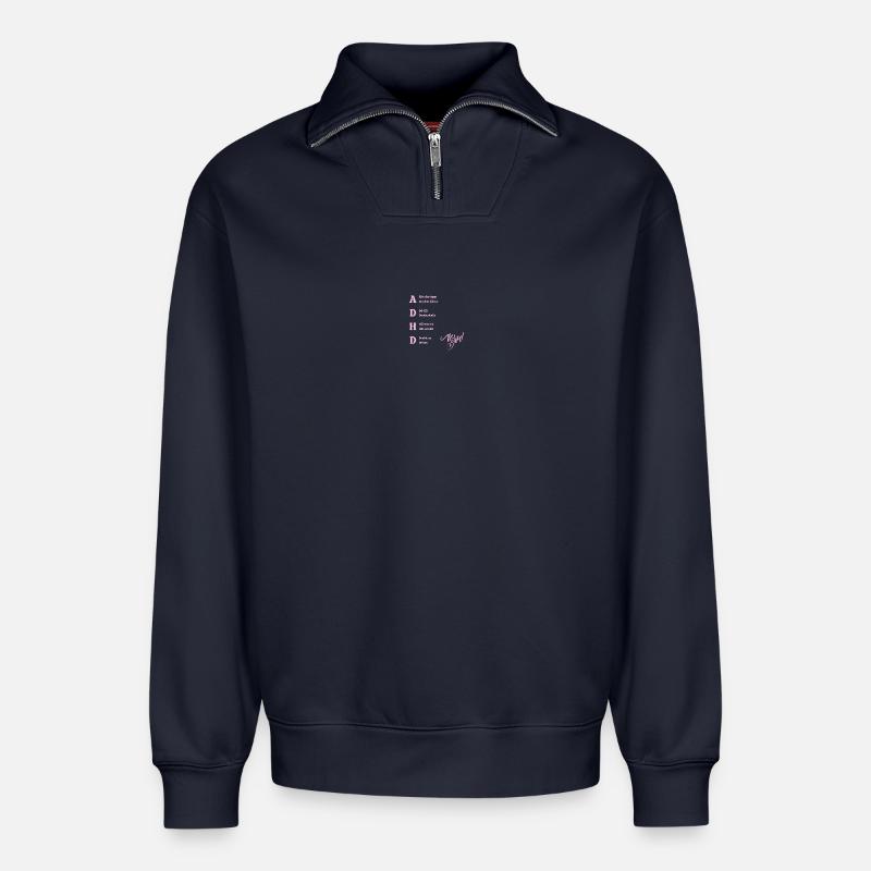 ADHS - Relaxed Unisex Organic Half Zip Sweatshirt – von SPREAD - Navy