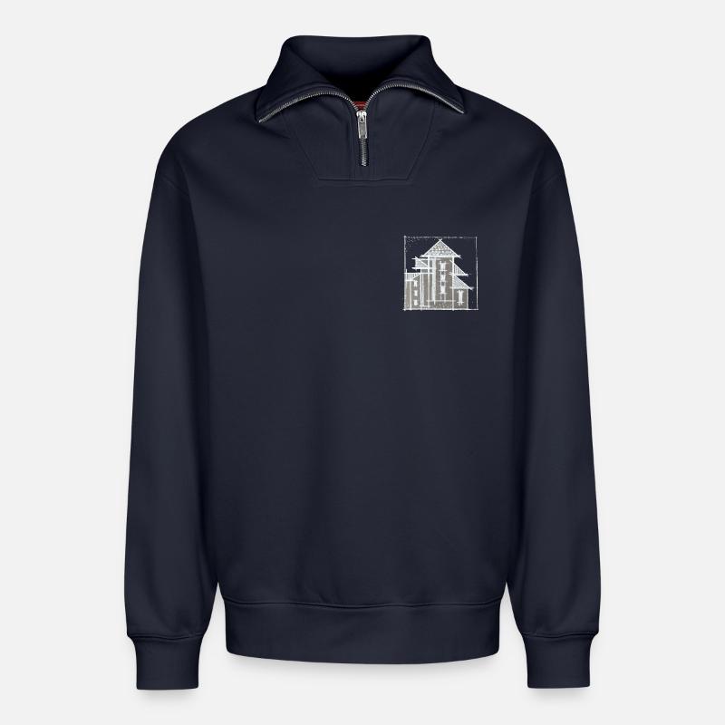 HAUS - Relaxed Unisex Organic Half Zip Sweatshirt – von SPREAD - Navy