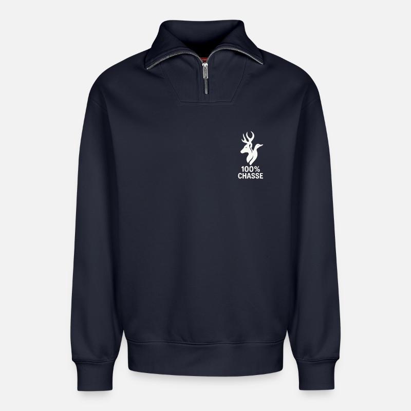 100 - Relaxed Unisex Organic Half Zip Sweatshirt – von SPREAD - Navy