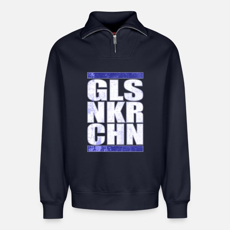 GLSNKRCHN Gelsenkirchen Schalke Geschenkidee - Relaxed Unisex Organic Half Zip Sweatshirt – von SPREAD - Navy