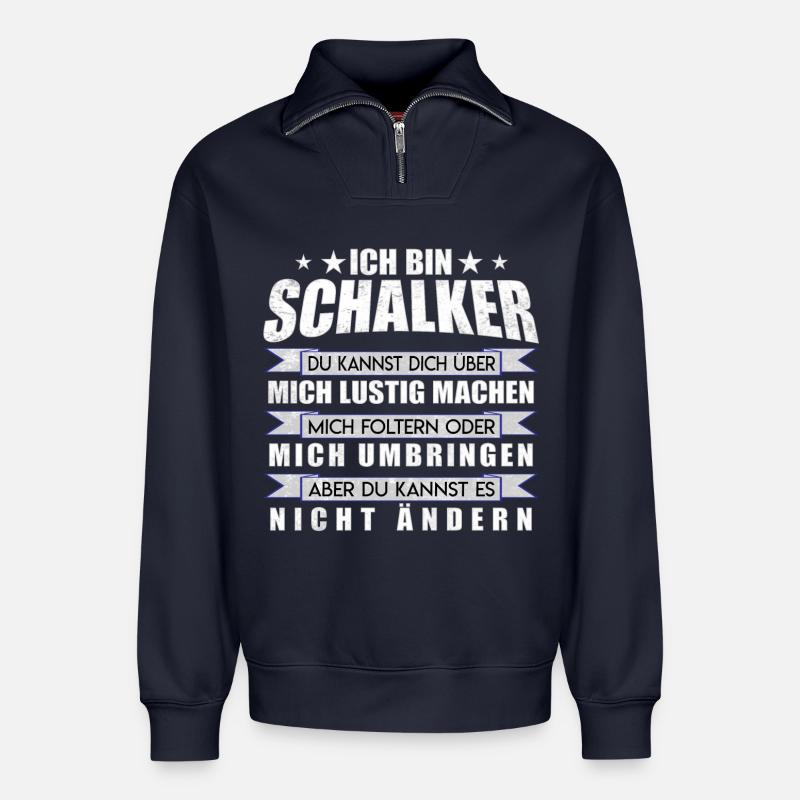 Ich bin Schalker | Fan Design Geschenkidee - Relaxed Unisex Organic Half Zip Sweatshirt – von SPREAD - Navy