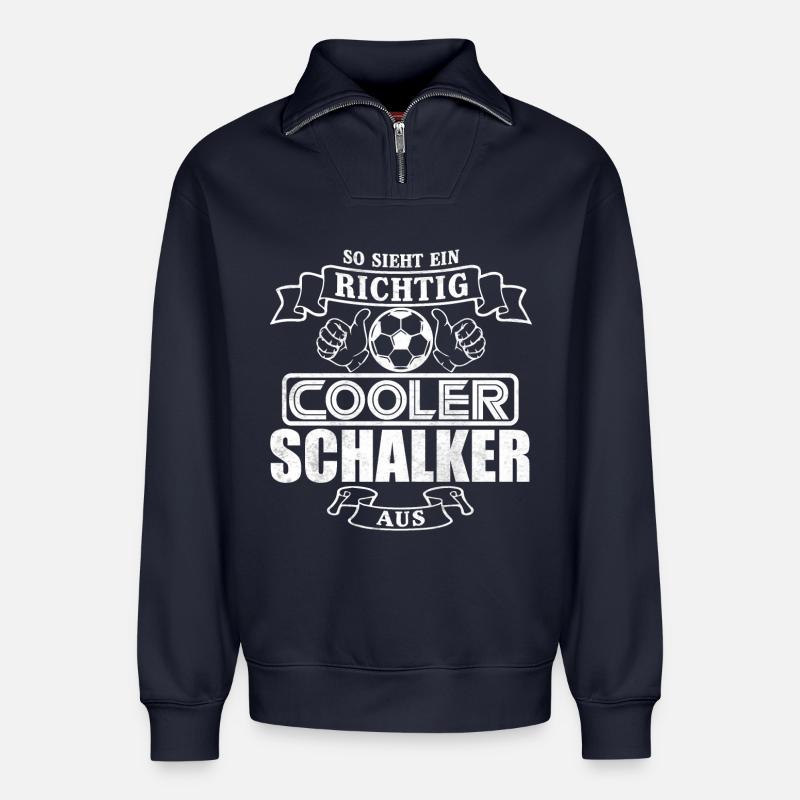 Cooler Schalker - Relaxed Unisex Organic Half Zip Sweatshirt – von SPREAD - Navy