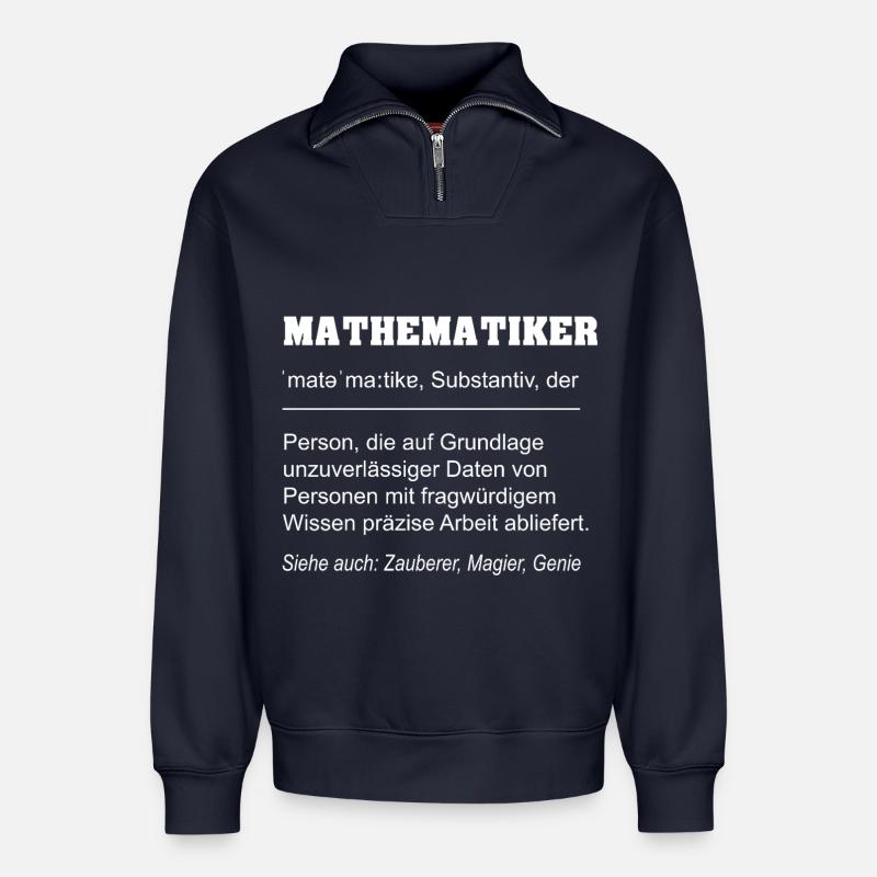 Mathematiker Definition - Relaxed Unisex Organic Half Zip Sweatshirt – von SPREAD - Navy