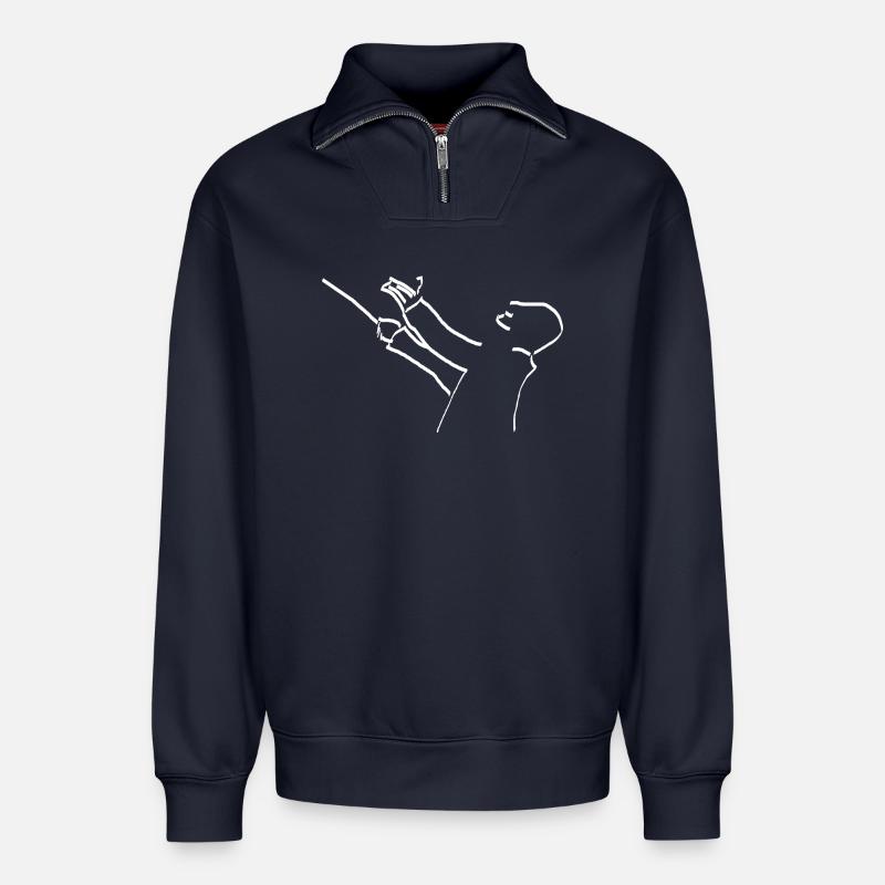 Dirigent - Relaxed Unisex Organic Half Zip Sweatshirt – von SPREAD - Navy