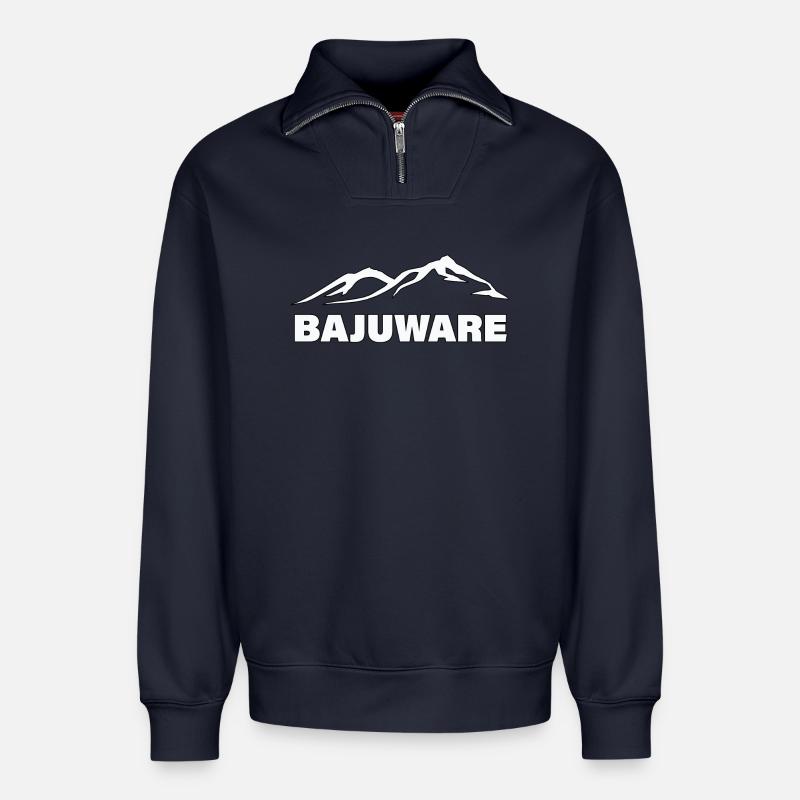 BAJUWARE - Relaxed Unisex Organic Half Zip Sweatshirt – von SPREAD - Navy
