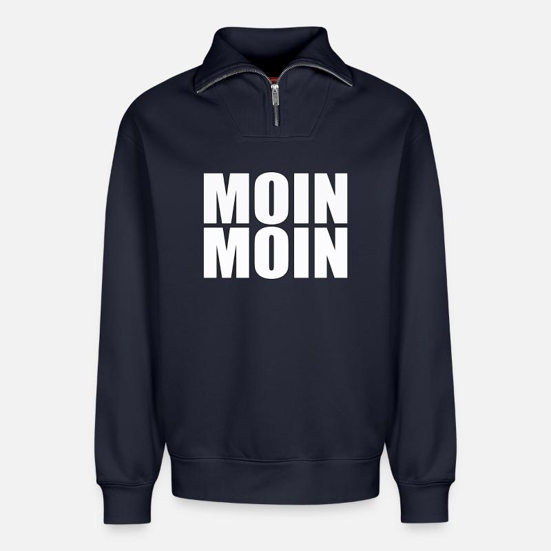 MOIN MOIN - Relaxed Unisex Organic Half Zip Sweatshirt – von SPREAD - Navy