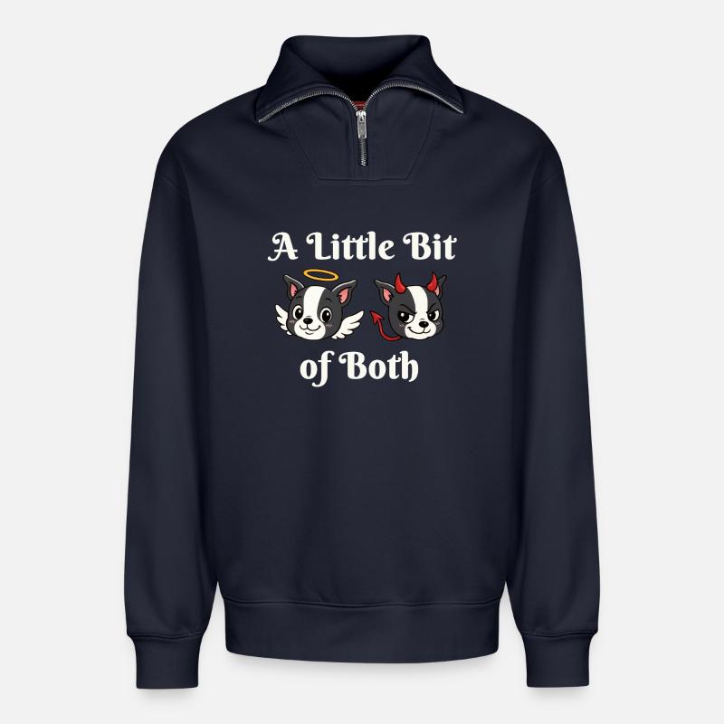Ein bisschen von beidem - Relaxed Unisex Organic Half Zip Sweatshirt – von SPREAD - Navy
