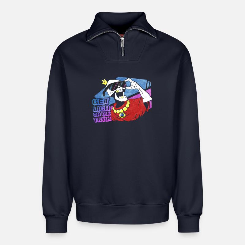 Get Lich V1 - Relaxed Unisex Organic Half Zip Sweatshirt – von SPREAD - Navy
