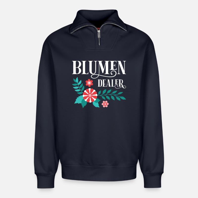 Gärtner Spruch Gärtnerei Hobbygärtner Kleingärtner - Relaxed Unisex Organic Half Zip Sweatshirt – von SPREAD - Navy