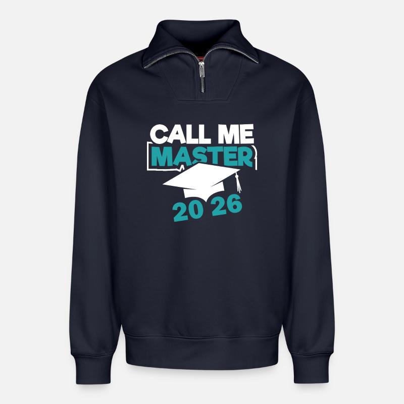 Master 2026 Abschluss Promotion Sponsion - Relaxed Unisex Organic Half Zip Sweatshirt – von SPREAD - Navy