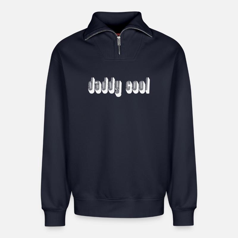 Daddy Cool - Relaxed Unisex Organic Half Zip Sweatshirt – by SPREAD - navy