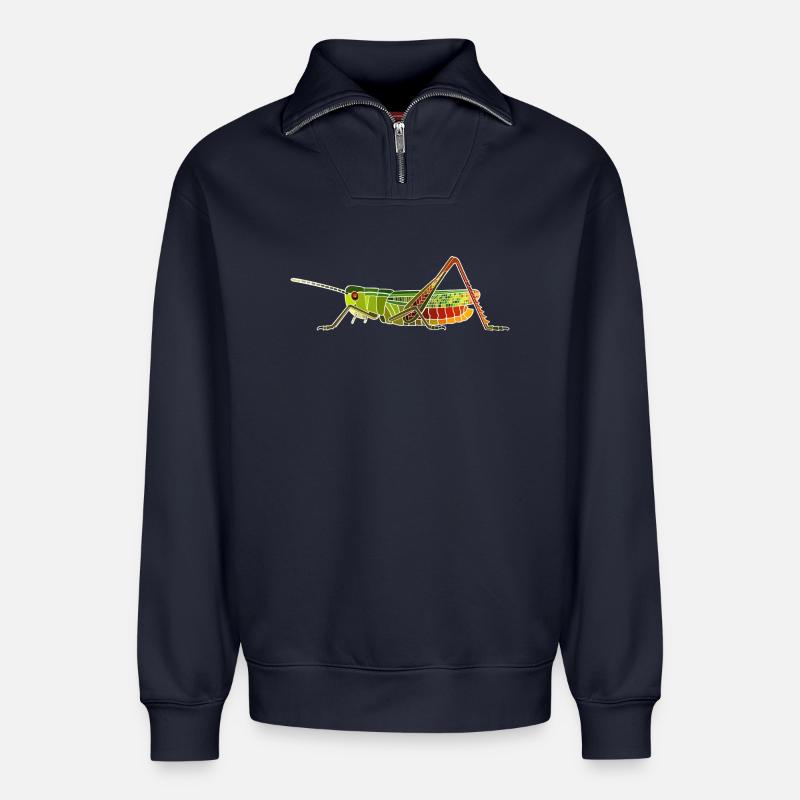 Heidegrashüpfer - Relaxed Unisex Organic Half Zip Sweatshirt – von SPREAD - Navy