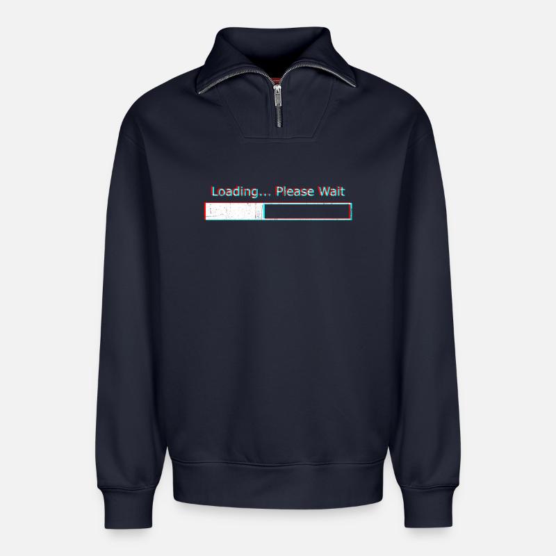Laden Bitte warten - Relaxed Unisex Organic Half Zip Sweatshirt – von SPREAD - Navy
