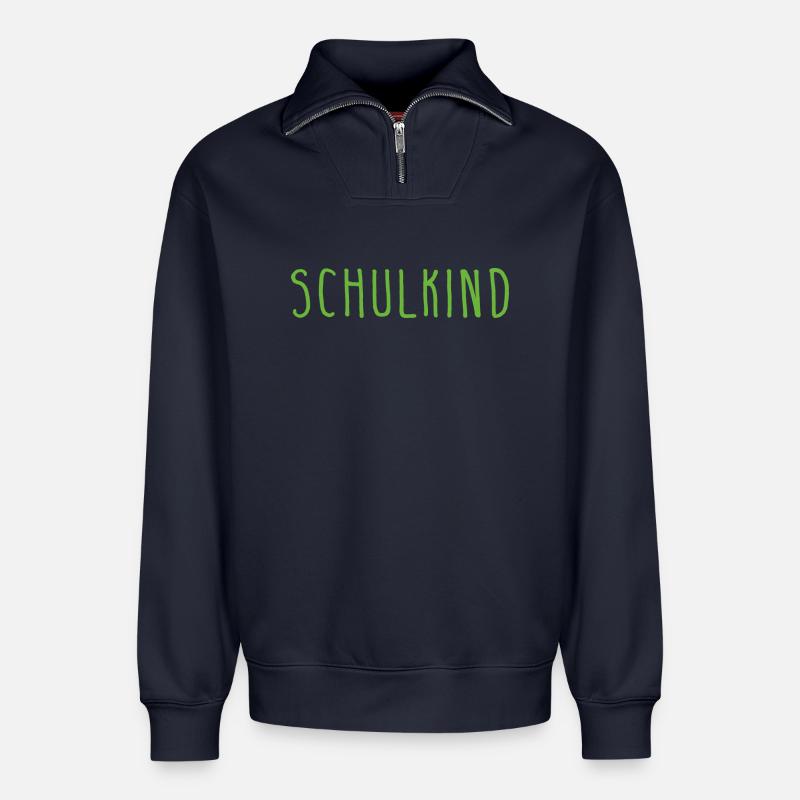 schulkind - Relaxed Unisex Organic Half Zip Sweatshirt – von SPREAD - Navy