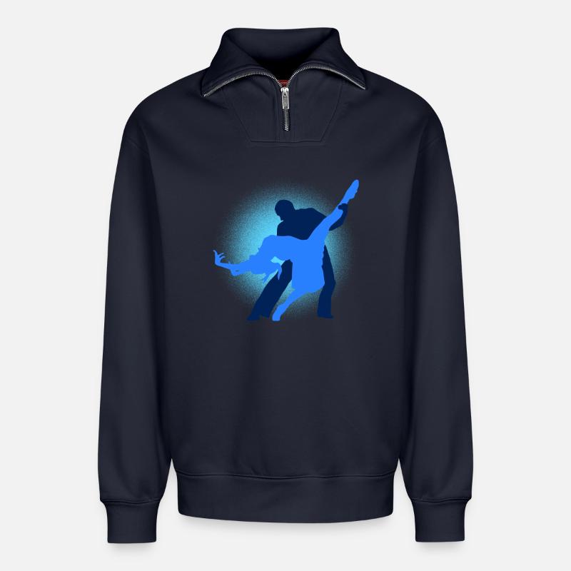 dance - Relaxed Unisex Organic Half Zip Sweatshirt – by SPREAD - navy