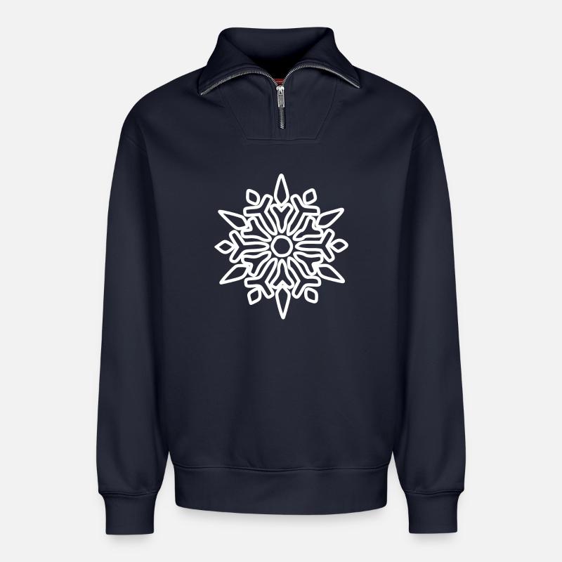 Weihnachten - Relaxed Unisex Organic Half Zip Sweatshirt – von SPREAD - Navy