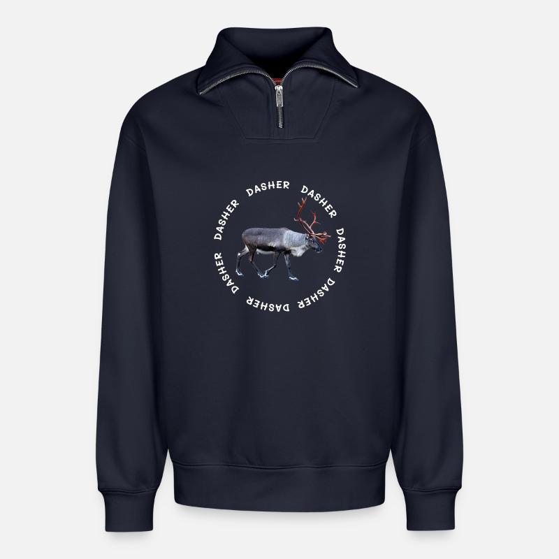 DASHER - Relaxed Unisex Organic Half Zip Sweatshirt – von SPREAD - Navy
