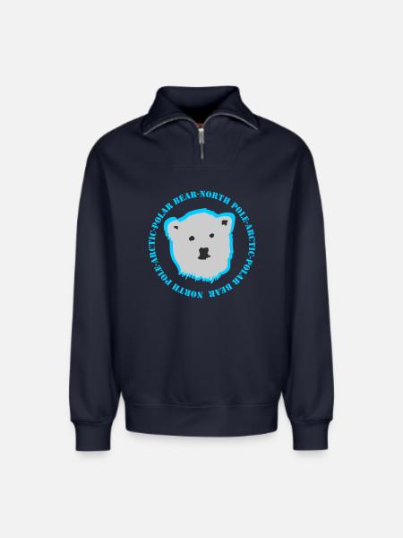 Eisbär 3 - Relaxed Unisex Organic Half Zip Sweatshirt – von SPREAD - Navy