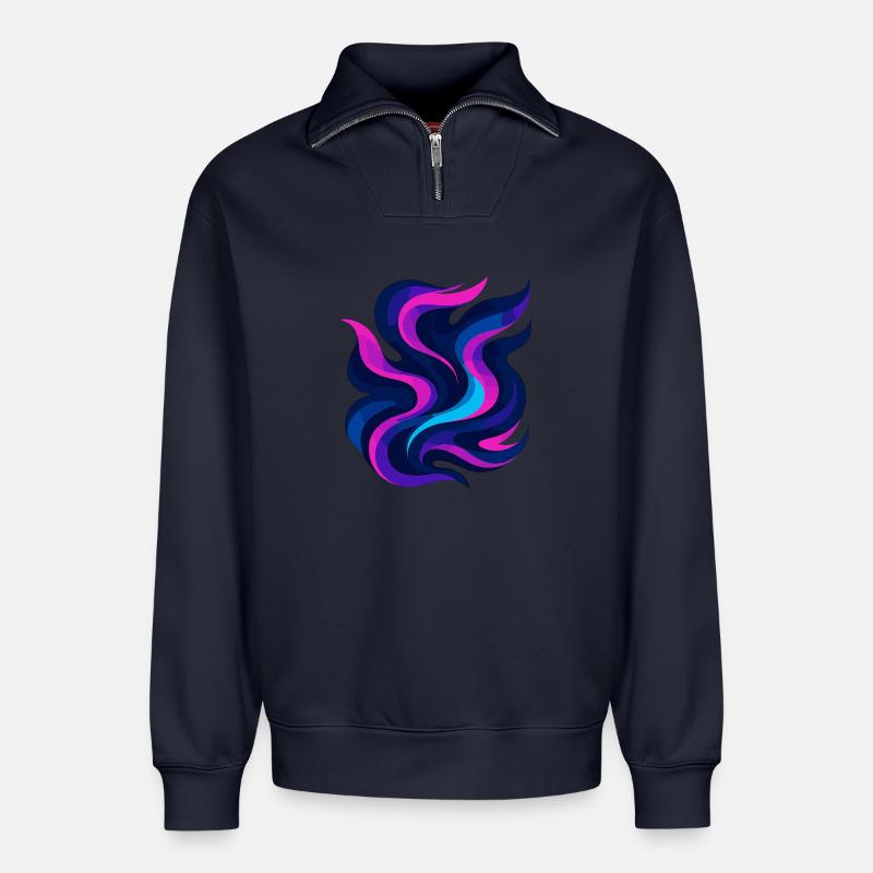 dream in motion - Relaxed Unisex Organic Half Zip Sweatshirt – by SPREAD - navy