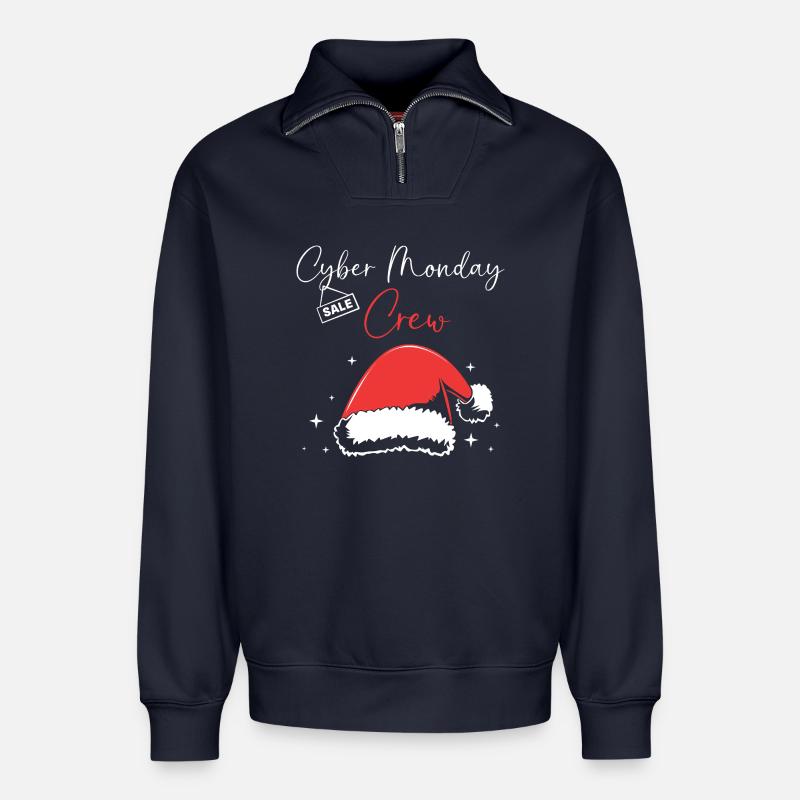Cyber Monday Kaufrausch - Relaxed Unisex Organic Half Zip Sweatshirt – von SPREAD - Navy